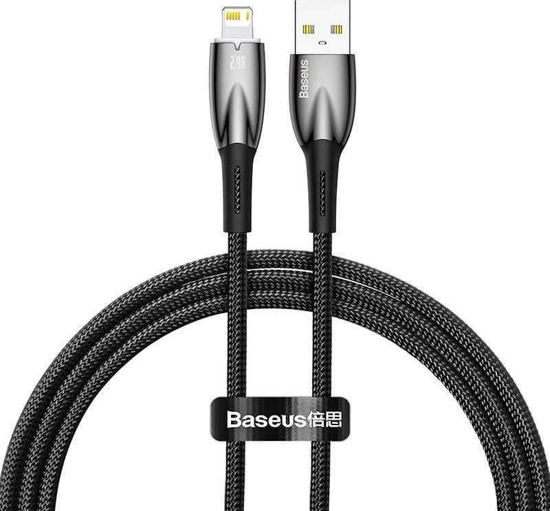 Kabllo USB në Lightning Baseus Glimmer Series CADH000201, 1m, e zezë