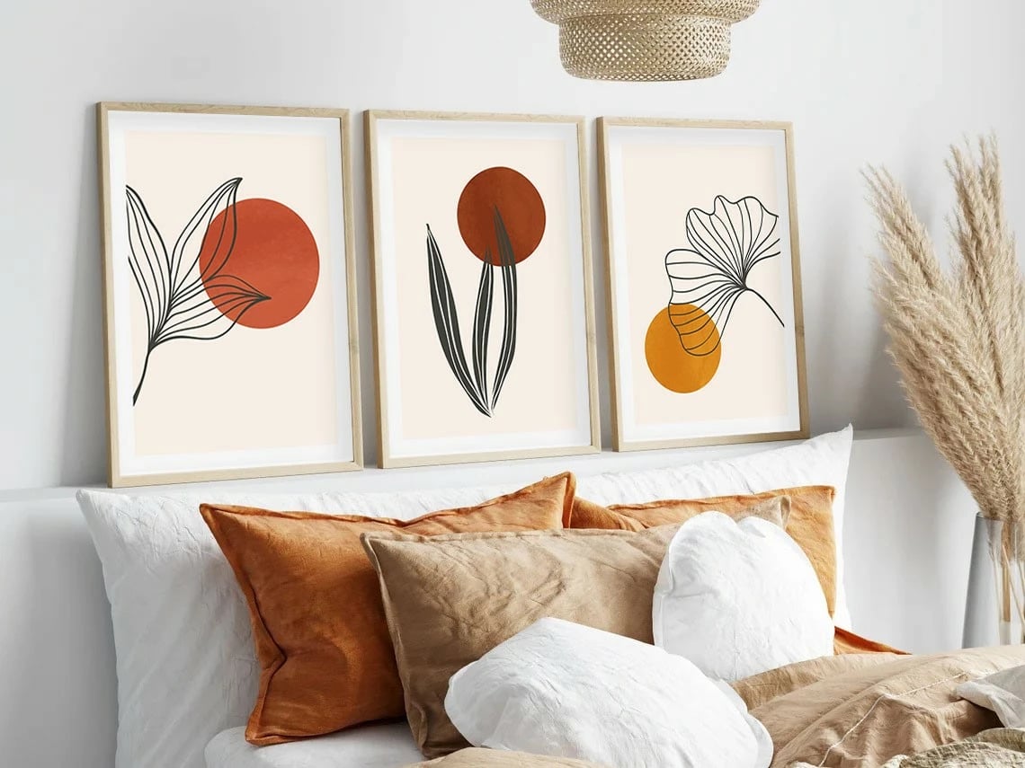 Pikturë dekorative me kornizë MDF (3 copë), Wallity, Huhu215, 20x30cm