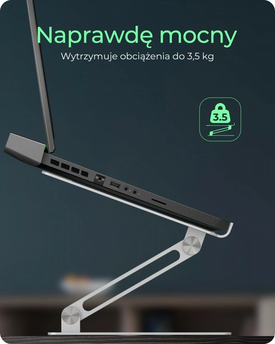 Mbajtëse laptopi IcyBox IB-NH300, deri 17", alumini, argjendtë Mbajtëse laptopi IcyBox IB-NH300, deri 17", alumini, argjendtë