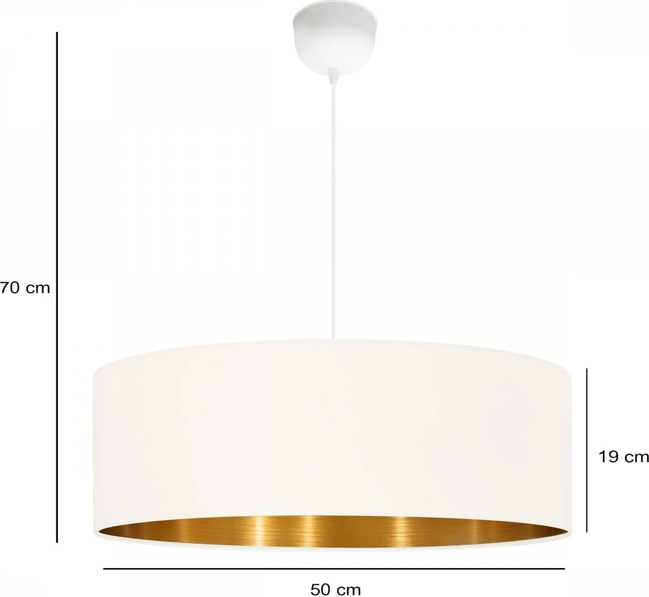 Llambë tavani Opviq, AYD-3549, kapak prej stofi, krem dhe ari, Ø50cm