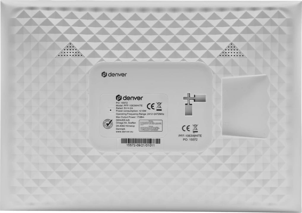 Kornizë digjitale Denver PFF-1063WHITE, 10.1", IPS, 16 GB, Wi-Fi, Bardhë