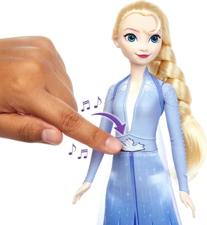 Kukull Elsa Frozen Mattel JDX54, 30 cm, me muzikë, kaltër