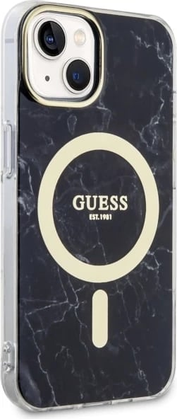 Mbështjellës Guess GUHMP14MPCUMAK për iPhone 14 Plus 6.7", MagSafe, mermer, zi Mbështjellës Guess GUHMP14MPCUMAK për iPhone 14 Plus 6.7", MagSafe, mermer, zi