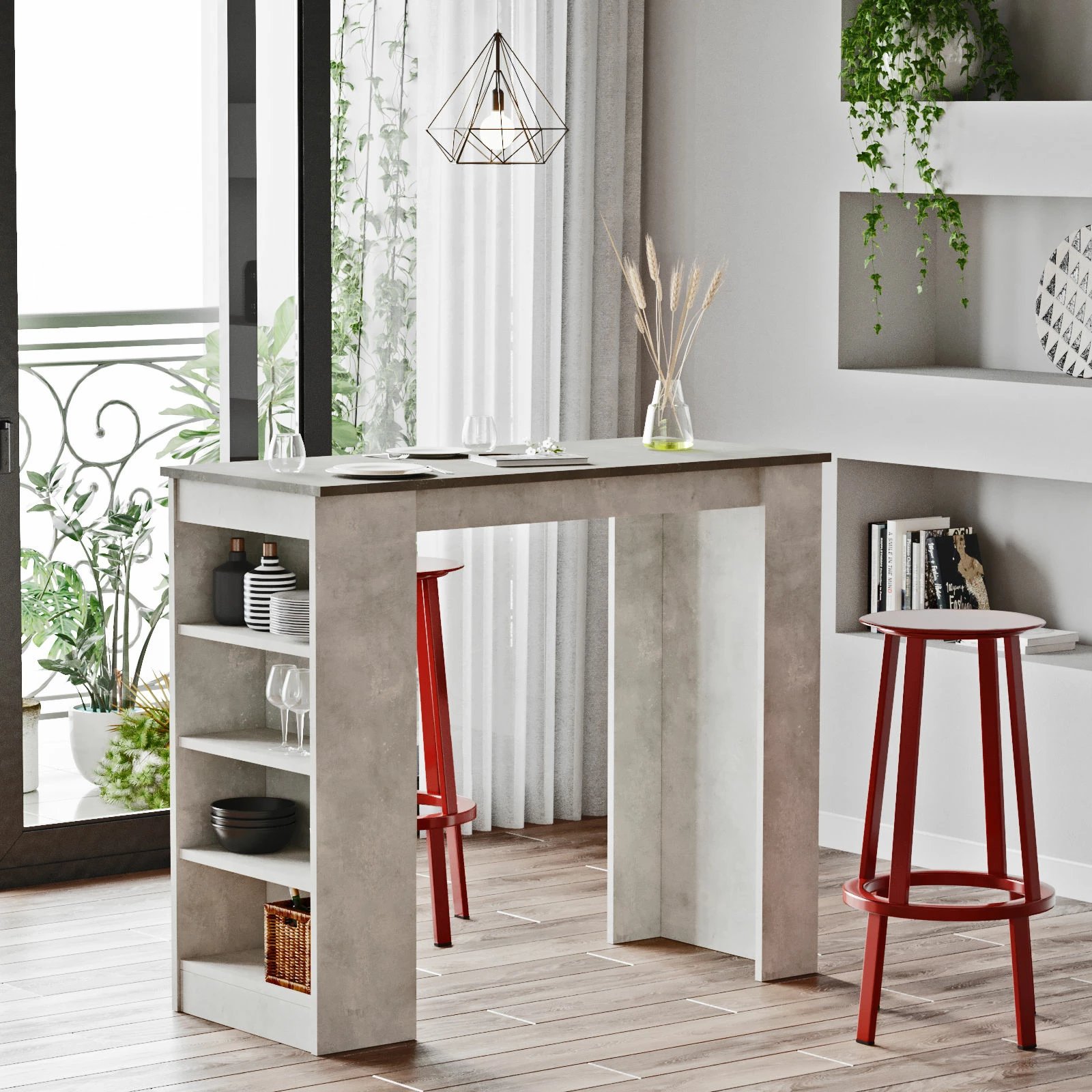 Tavolinë për bar, ngjyrë gri, Hanah Home, St1-Gt