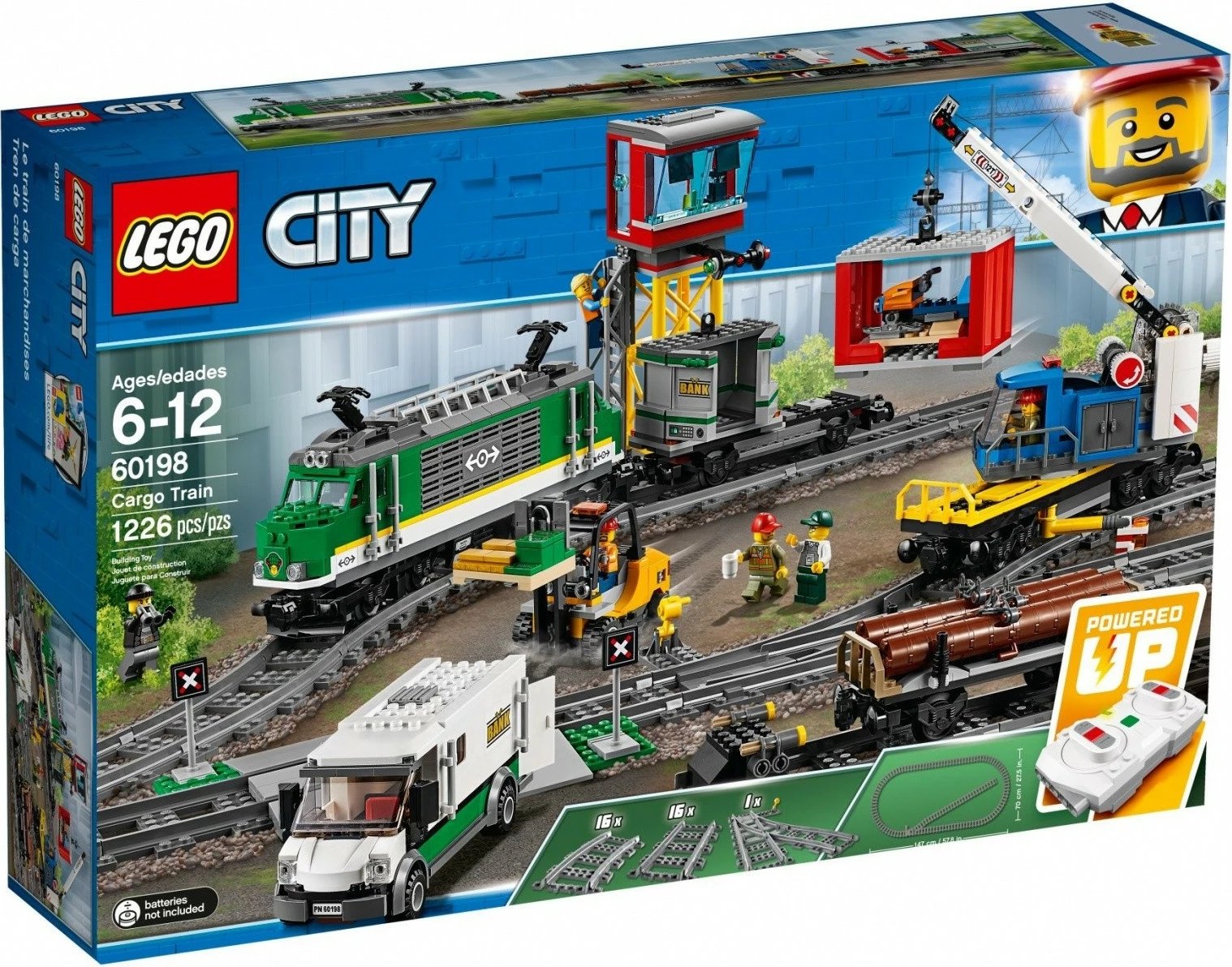 Set lodrash LEGO City 60198 Freight Train, 1226 pjesë, me telekomandë, shumëngjyrësh