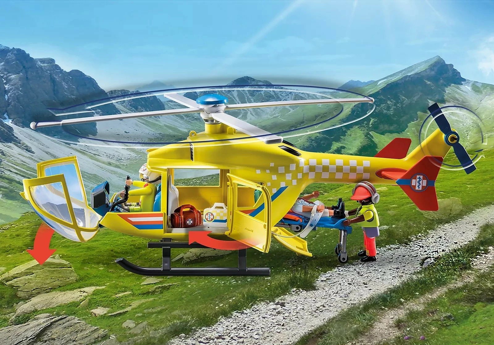 Set lodrash Playmobil City Life Rescue Helicopter 71203, 48 pjesë