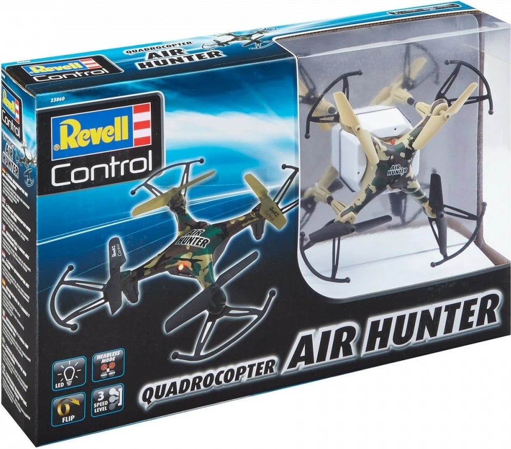 Dron quadrocopter Revell RC Air Hunter, 15.5x15.5 cm, me telekomandë, LiPo, Kamuflazh