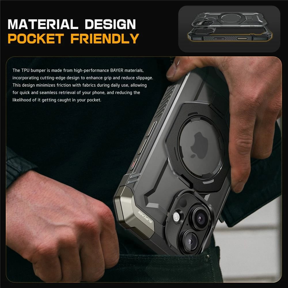 Mbështjellës Supcase UB Grip Mag me MagSafe për iPhone 15 Pro Max, Zi