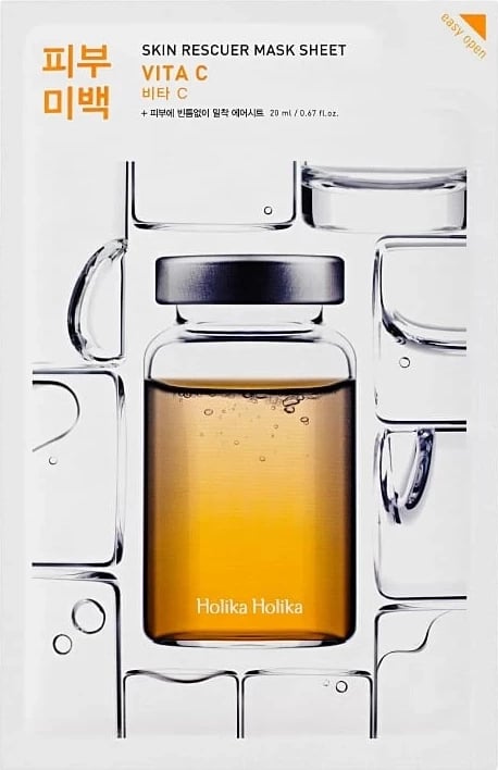 Maskë fytyre HOLIKA HOLIKA Skin Rescuer Mask Sheet Vita C Brightening me vitaminë C për femra 1 copë