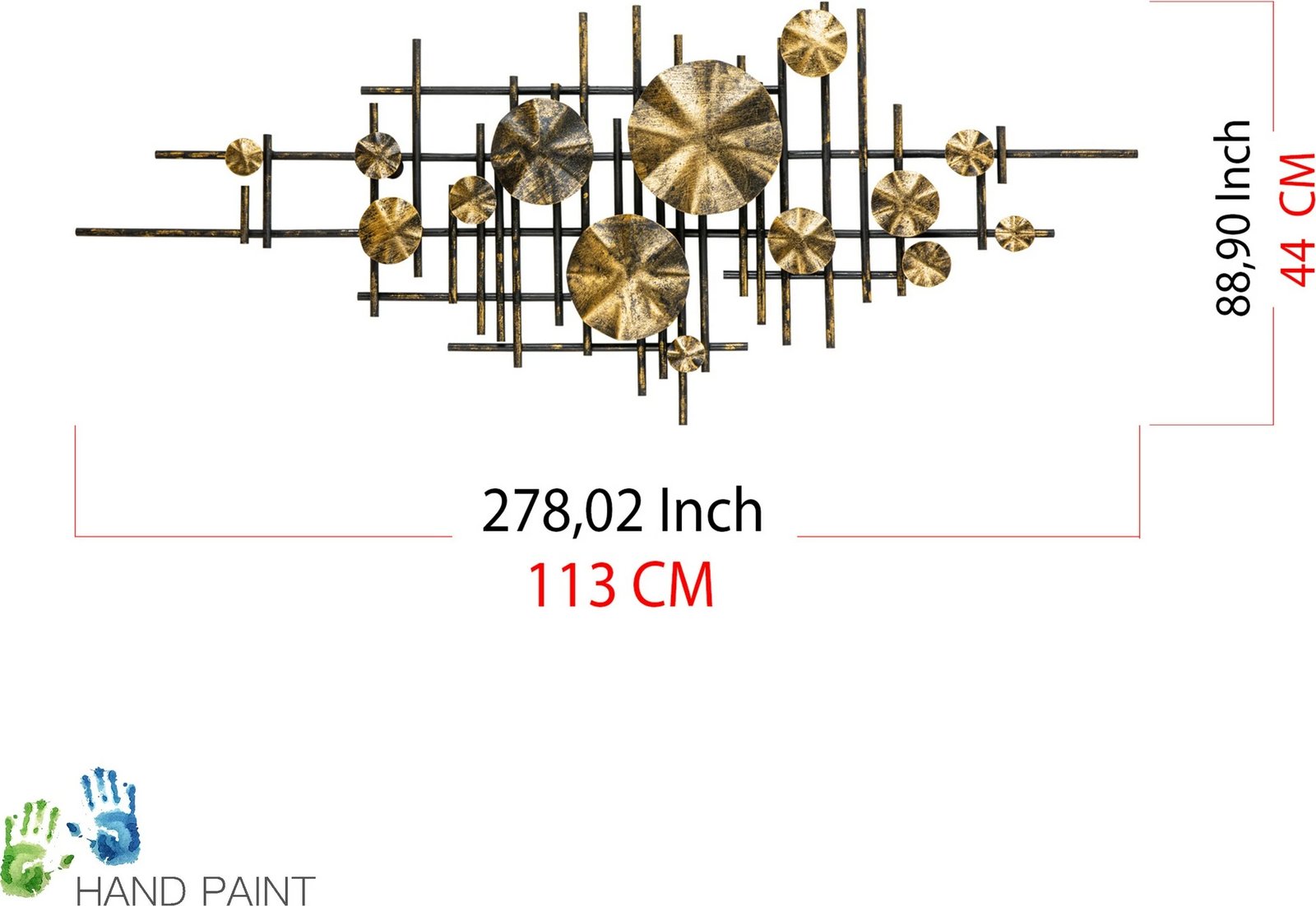 Aksesor dekorativ metalik për mur Wallity, Mihrimah, shumëngjyrësh
