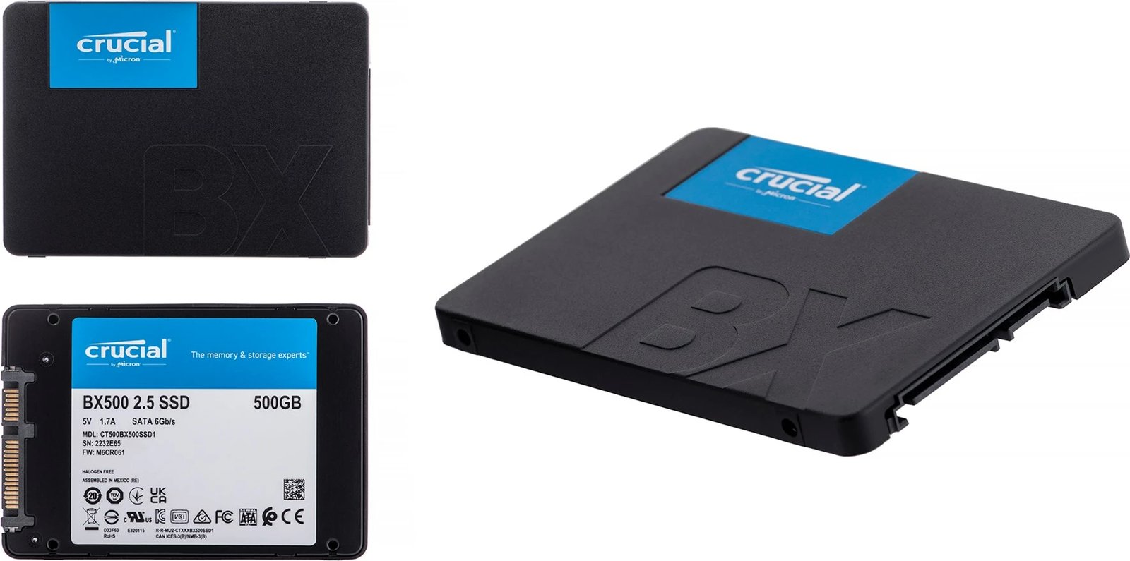 Disk SSD i brendshëm Crucial CT500BX500SSD1, 2.5", 500GB