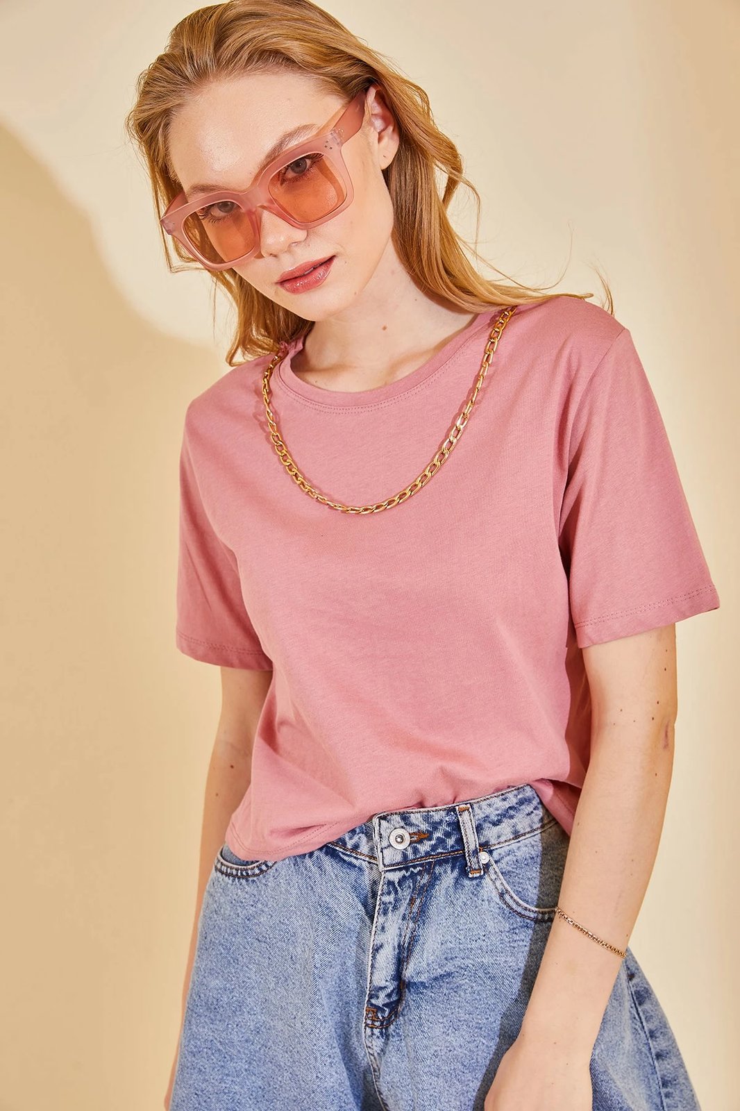 Bluzë për gra, ngjyrë pluhur, Jumeon, X128101