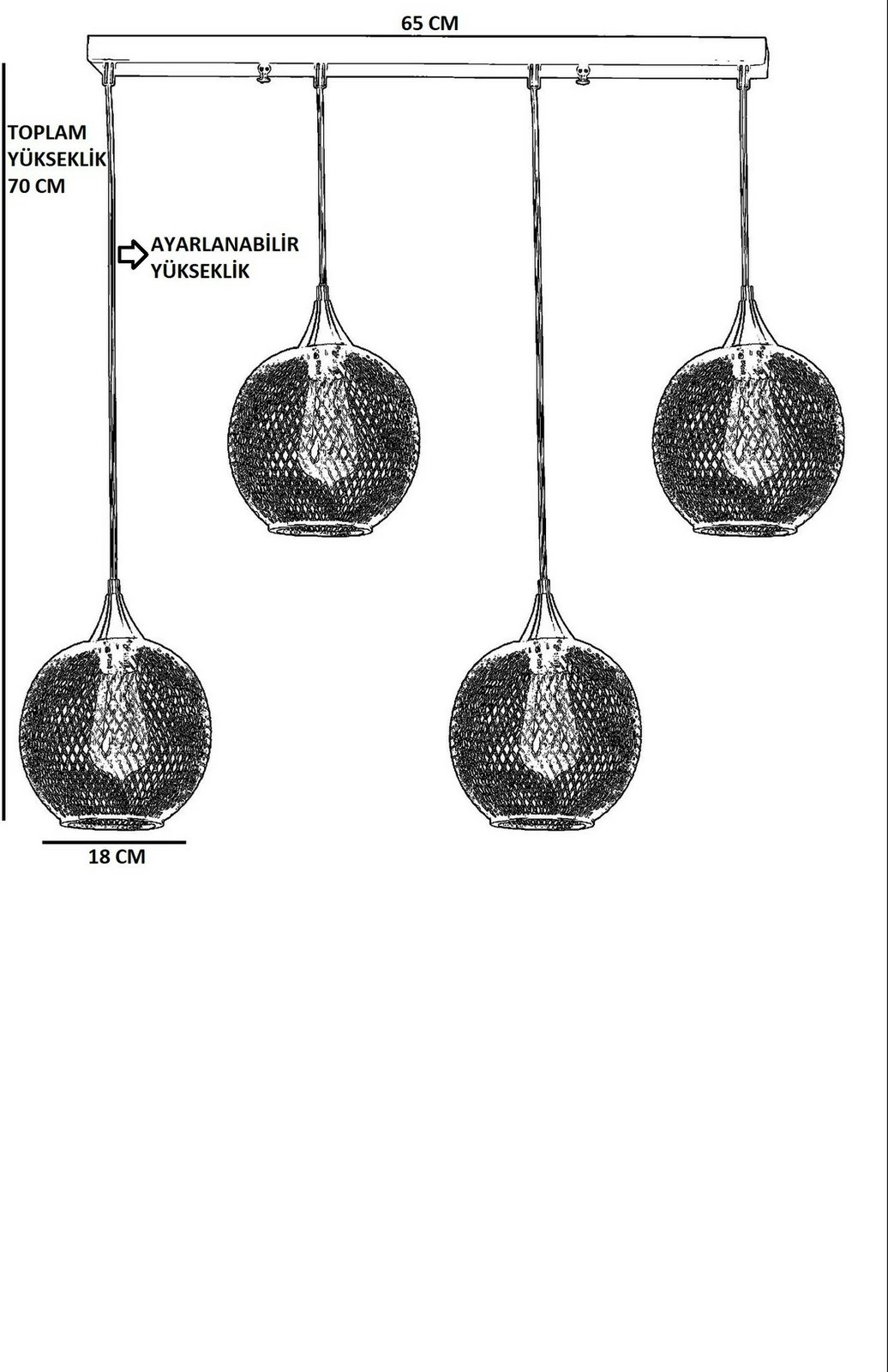 Llambadar Opviq Jupiter 8721-6, metalik, ngjyrë e zezë
