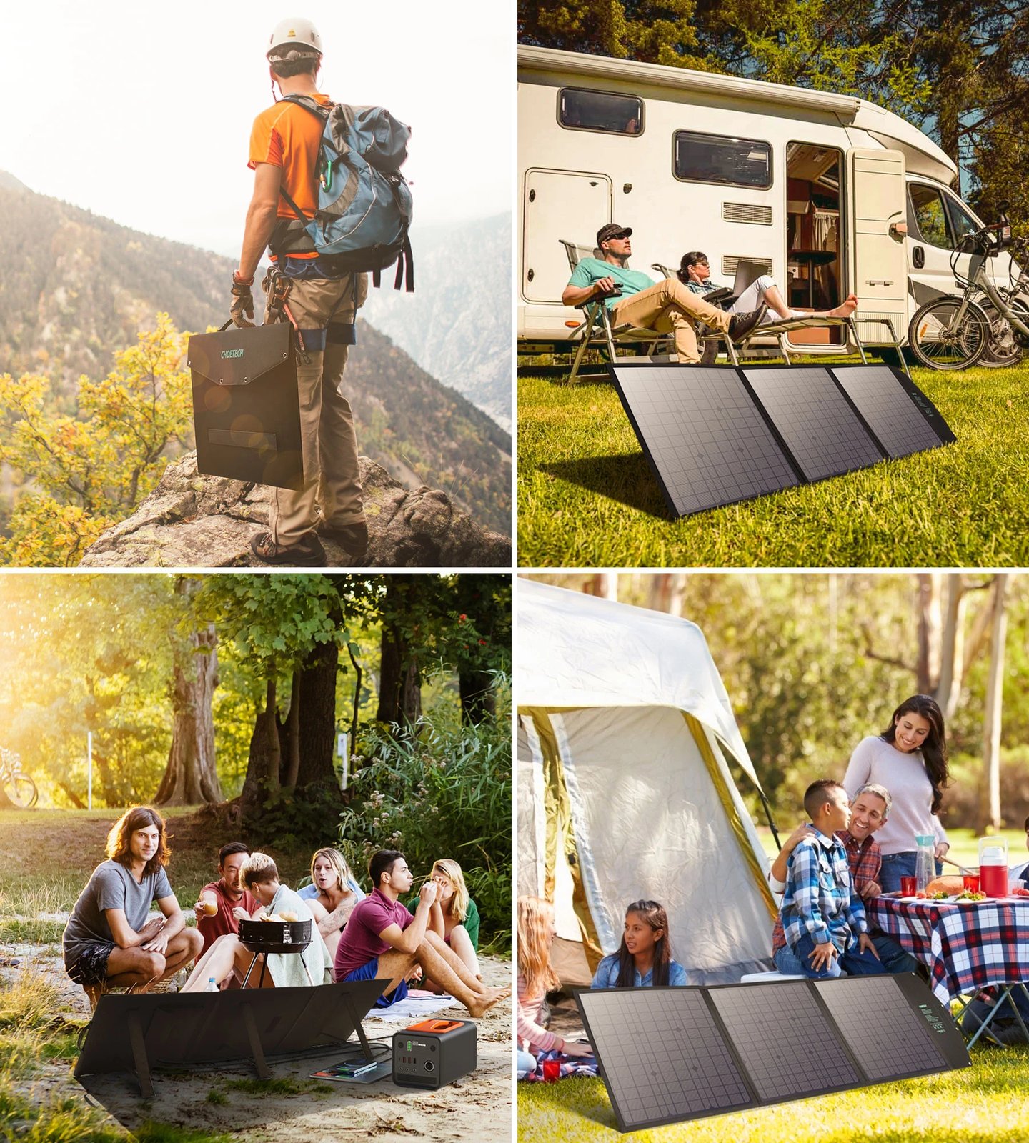 Karikues diellor portativ Choetech SC008, 120W, 4 porta, i zi