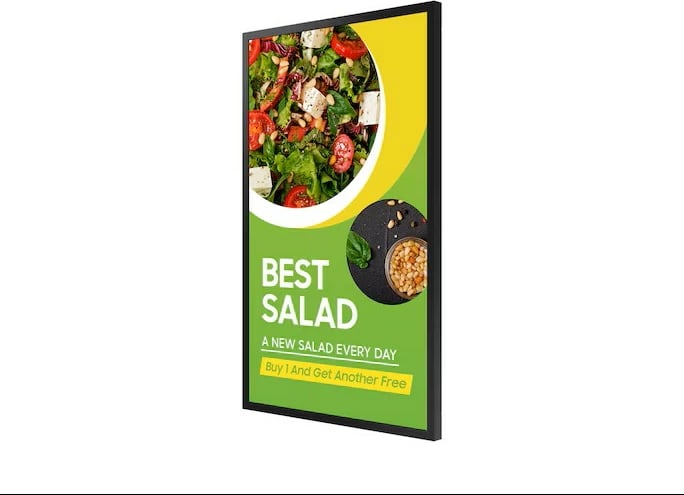 Monitor signage gjysmë-outdoor, Samsung, OM32DX LH32OMDEBGBXEN, 32", FHD 1080p, 2000 nits, Wi‑Fi, IP5X, e zezë