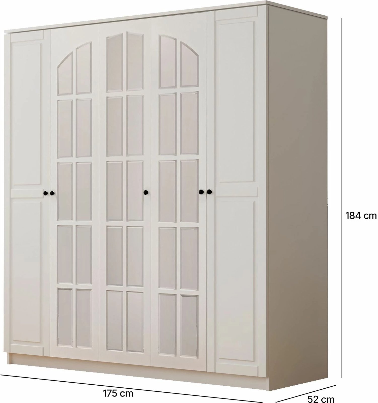 Dollap rrobash Skye Decor, ngjyrë e bardhë mat, RB-016