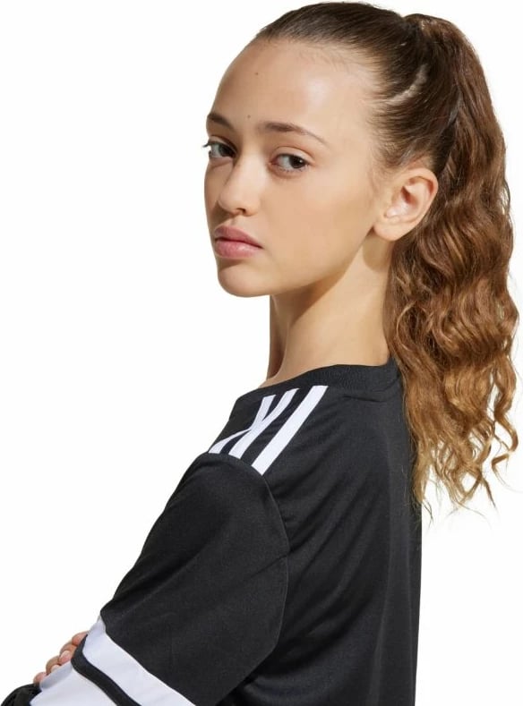 Fanellë me mëngë të gjata për fëmijë adidas, e zezë dhe e bardhë