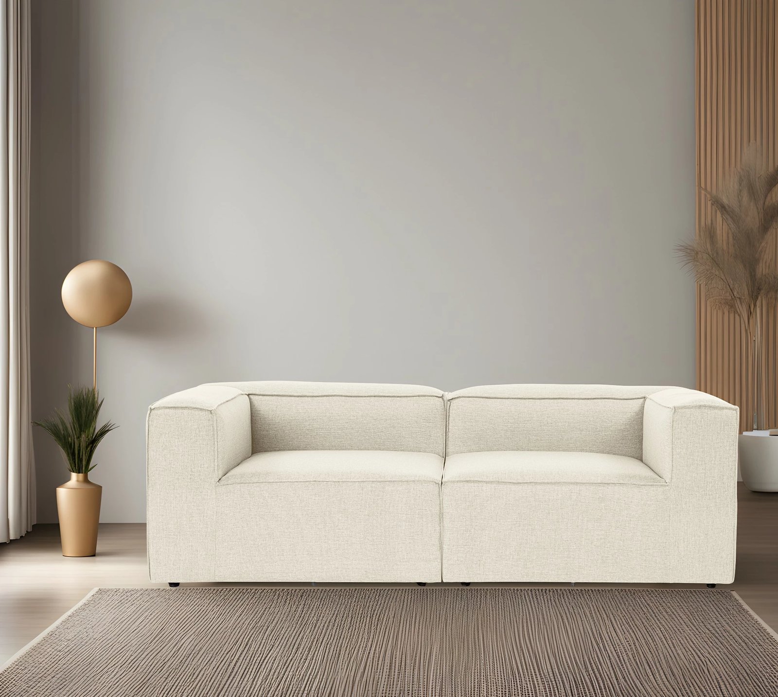 Divan dy ulëshe Atelier del Sofa, Fora 2, ngjyrë ecru