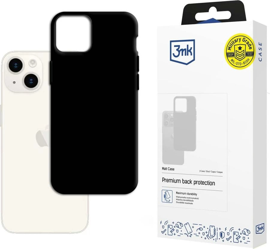 Mbështjellës 3mk Matt Case për iPhone 15 Plus, i zi