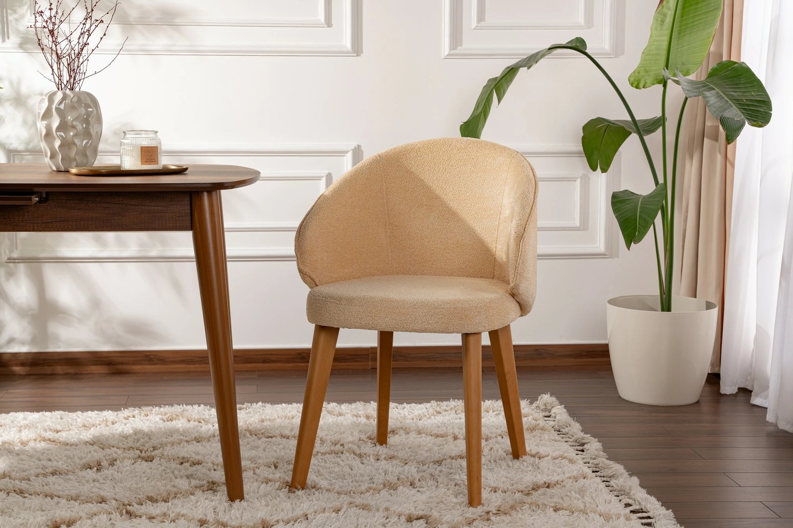 Set karrigesh (2 copë), Skye Decor, Bentley, bezhë, lisi i errët