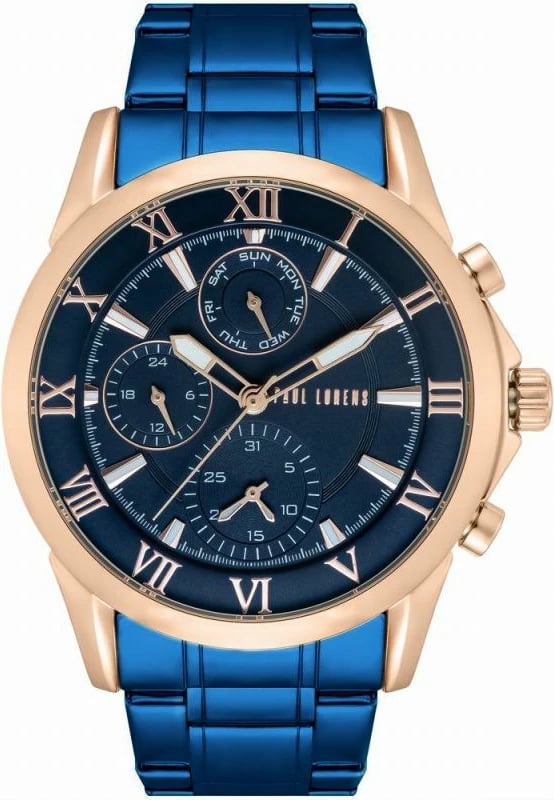 Orë dore për meshkuj Paul Lorens, bakri/navy blue