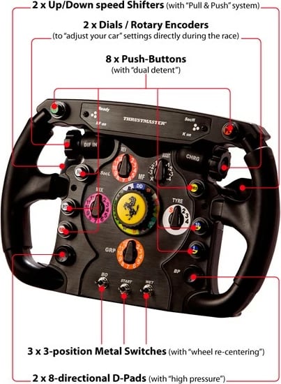 Timon lojërash Thrustmaster AddOn Ferrari F1, wireless, për PC/KON, i zi