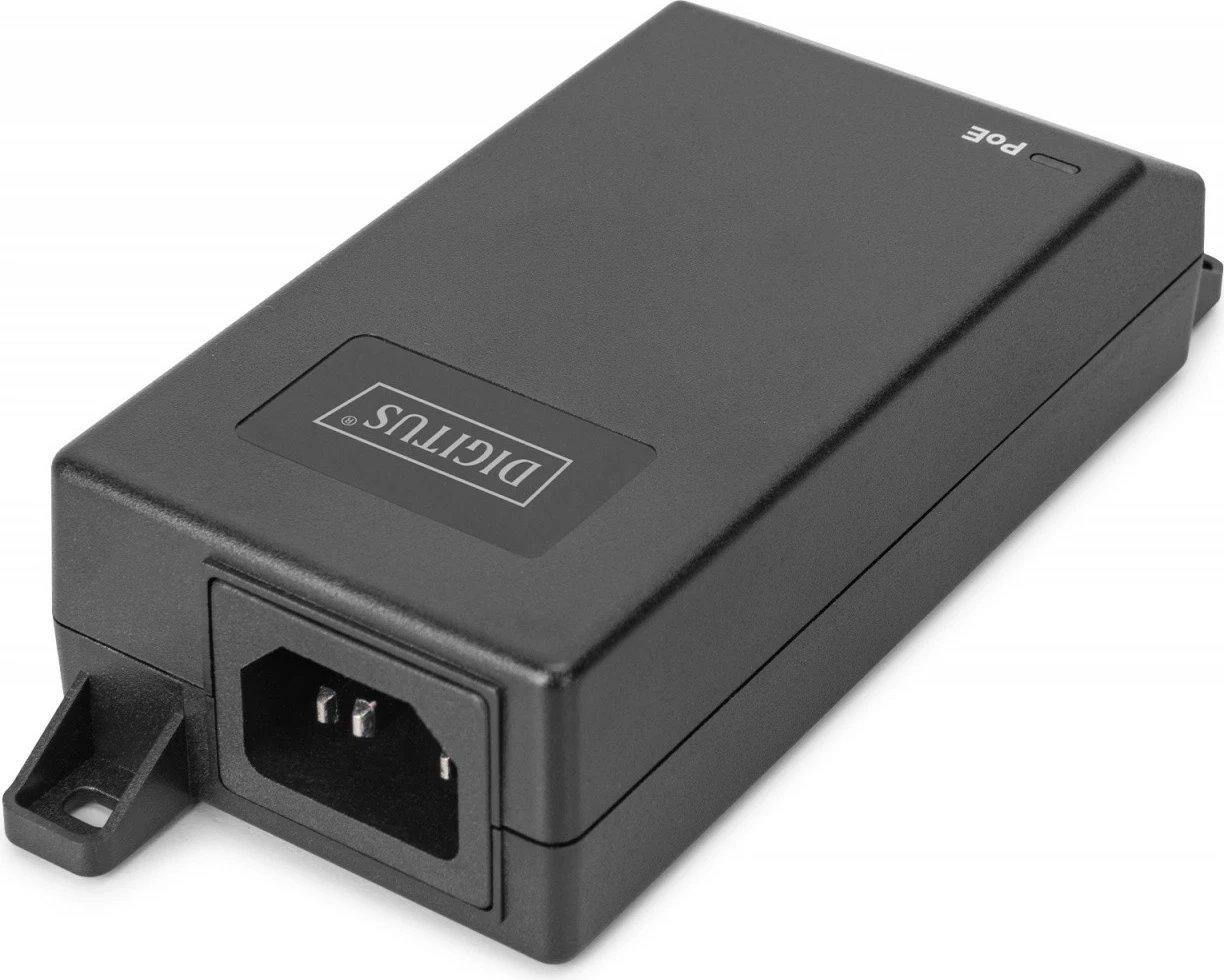 Adapter PoE+, Digitus, DN-95103-3, IEEE 802.3af/at, 55V 30W, 10/100/1000 Mbps, deri 100 m, e zezë