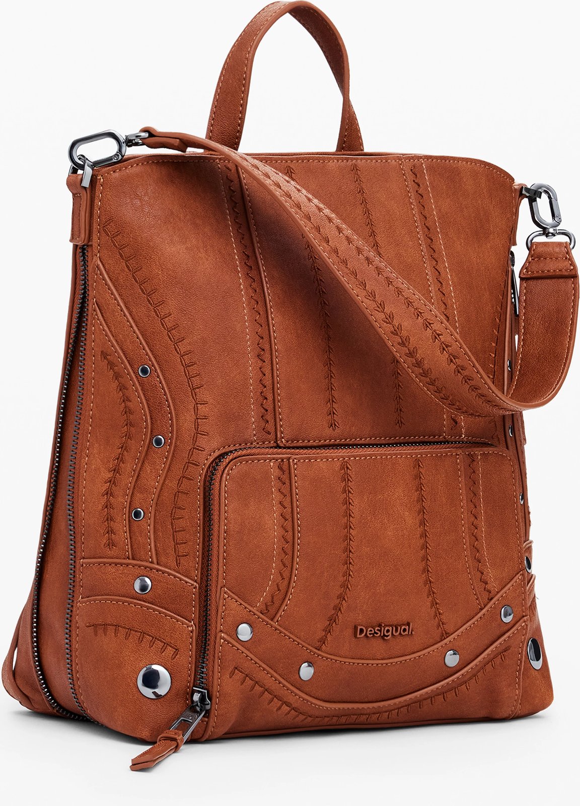 Backpack Desigual EMBRO PATCH PRETORIA MINI për femra, kafe