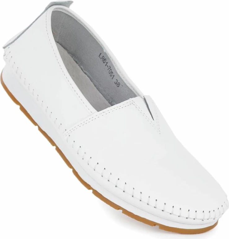 Këpucë të lëkurës për femra S.Barski LR61-7051, të bardha