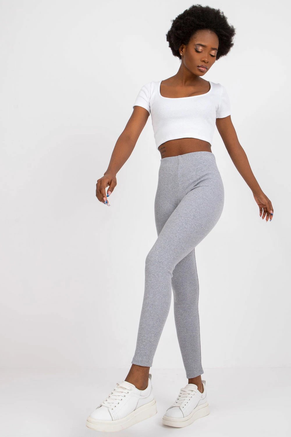 Leggings për femra Rue Paris model 180886, gri