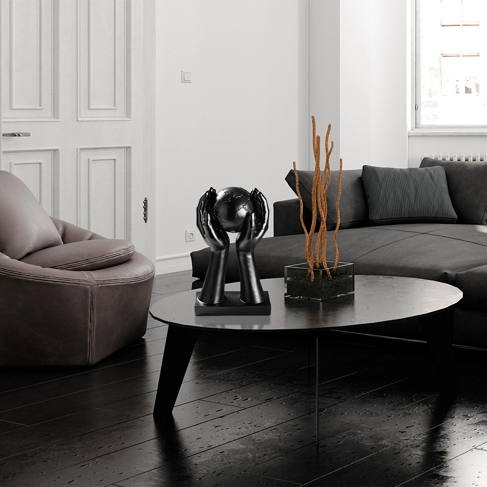 Objekt dekorativ Aberto Design, Global, i zi, 18x30x9cm Objekt dekorativ Aberto Design, Global, i zi, 18x30x9cm