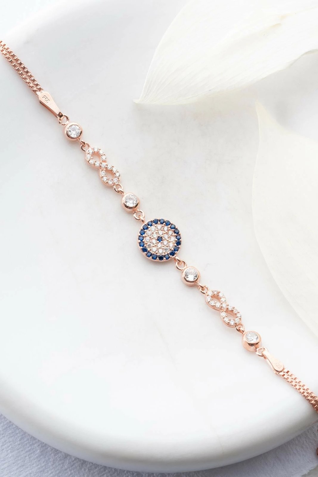 Byzylyk argjendi, Jumeon, ngjyrë rozë e artë dhe kaltër e errët, NRZ999118