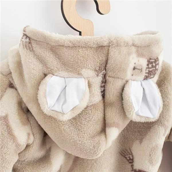 bluzë me kapuç, New Baby, Polar Bear, wellsoft për bebe, zinxhir i plotë, me veshë në kapuç, e veshur me pambuk, madhësia 68 (4-6m), kafe