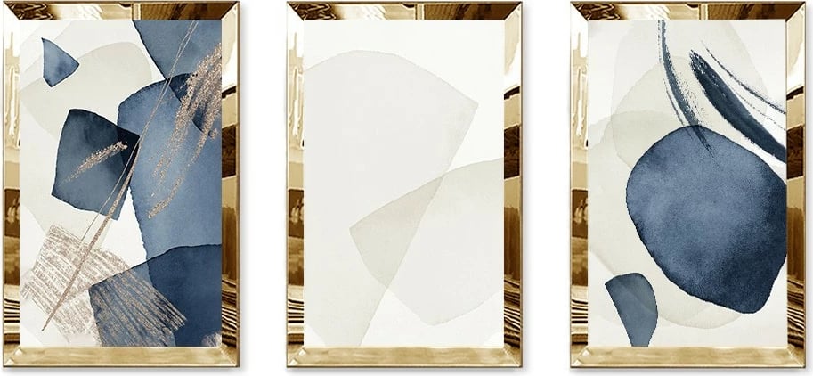 Pikturë dekorative MDF-Plexiglass (3 copë), Wallity, Huhu396, 40x60