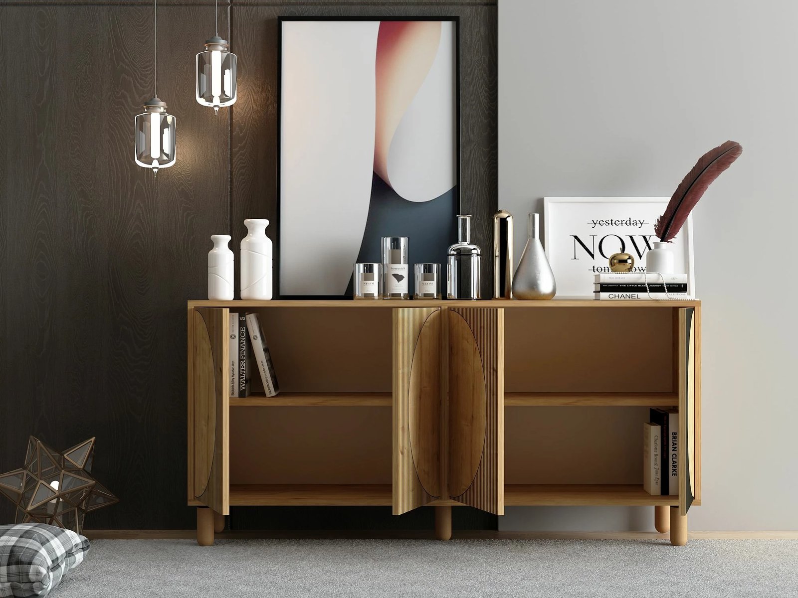 Konsol Skye Decor, ngjyrë Sapphire Oak, Arventa