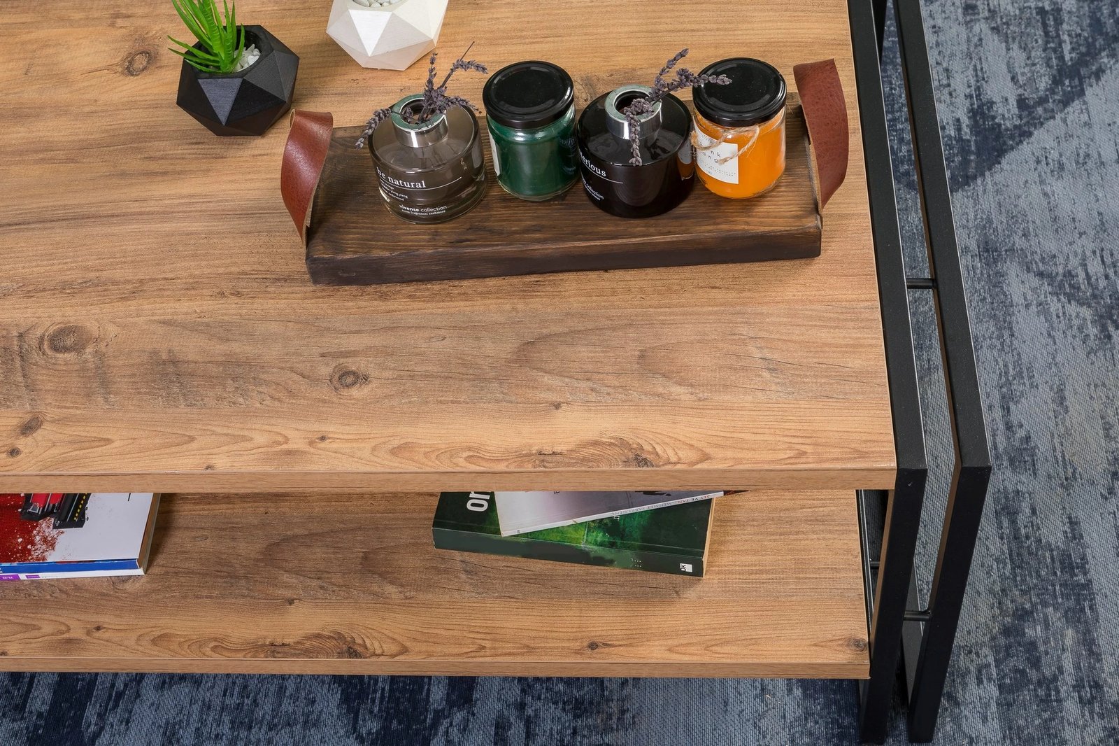 Set mobiljesh për dhomë dite, Skye Decor, Cosmo Takım 25, ngjyrë pishë Atlantike dhe e zezë