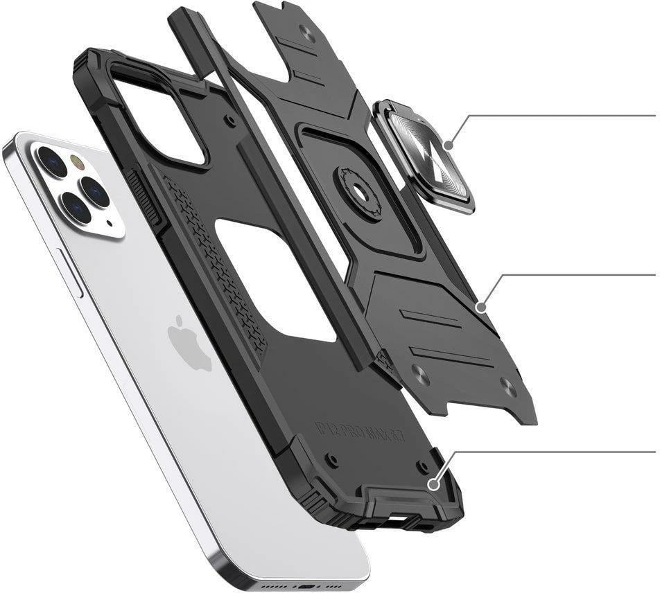 Mbështjellës Wozinsky Ring Armor për iPhone 14 Pro, me mbajtëse magnetike dhe unazë, kaltër