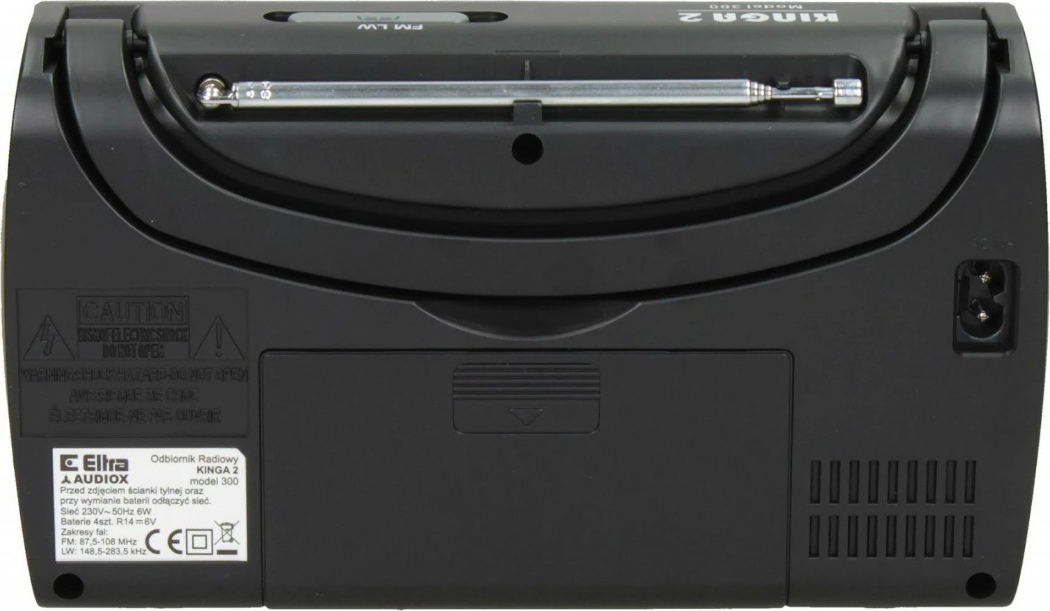 Radio portabile Eltra KINGA 2, Mono, FM/AM, me orë, e zezë