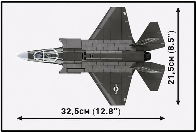 Set ndërtimi aeroplan F-35B Lightning II, Cobi Klocki, 614 pjesë, gri