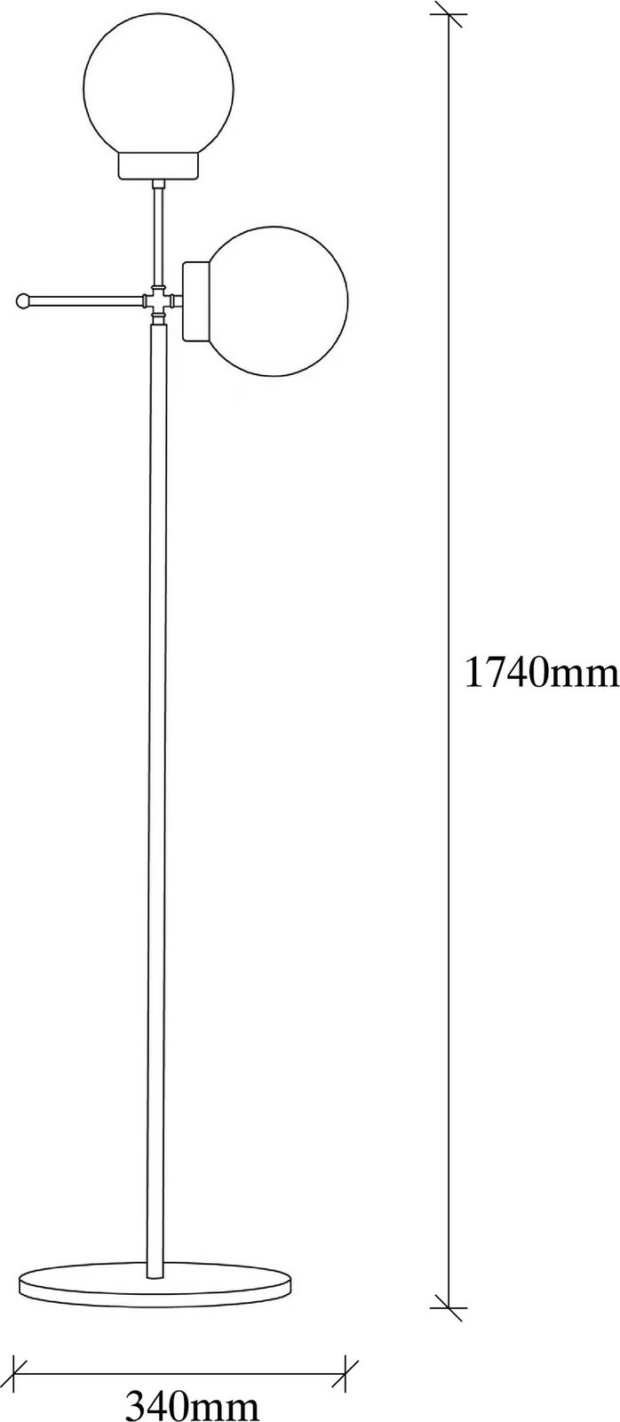 Llambë dyshemeje Opviq, Mudoni-MR-955-1, ngjyrë e zezë