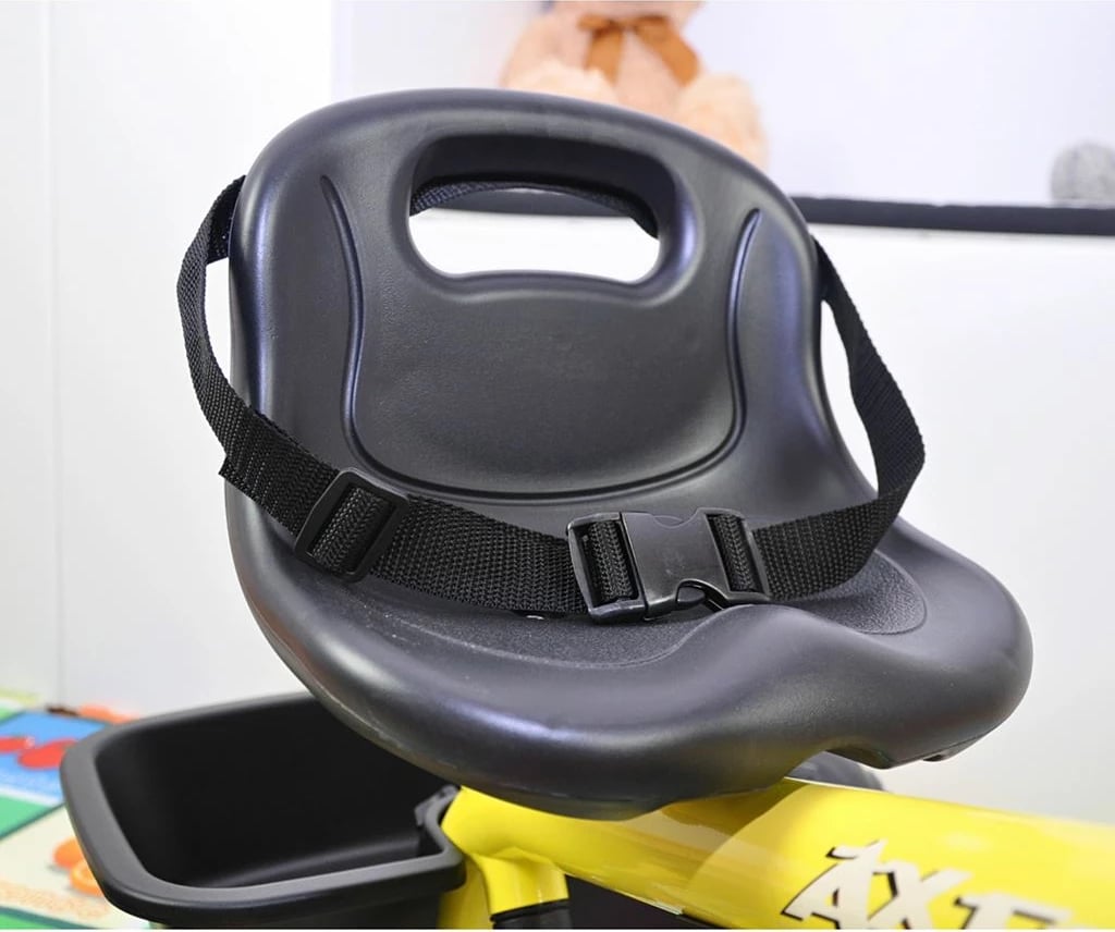 Tricikël fëmijësh, Milly Mally Axel, me shufër drejtimi të rregullueshme, kornizë çeliku, rrota EVA, pedale me bllokim, 1–3 vjeç, e gjelbër