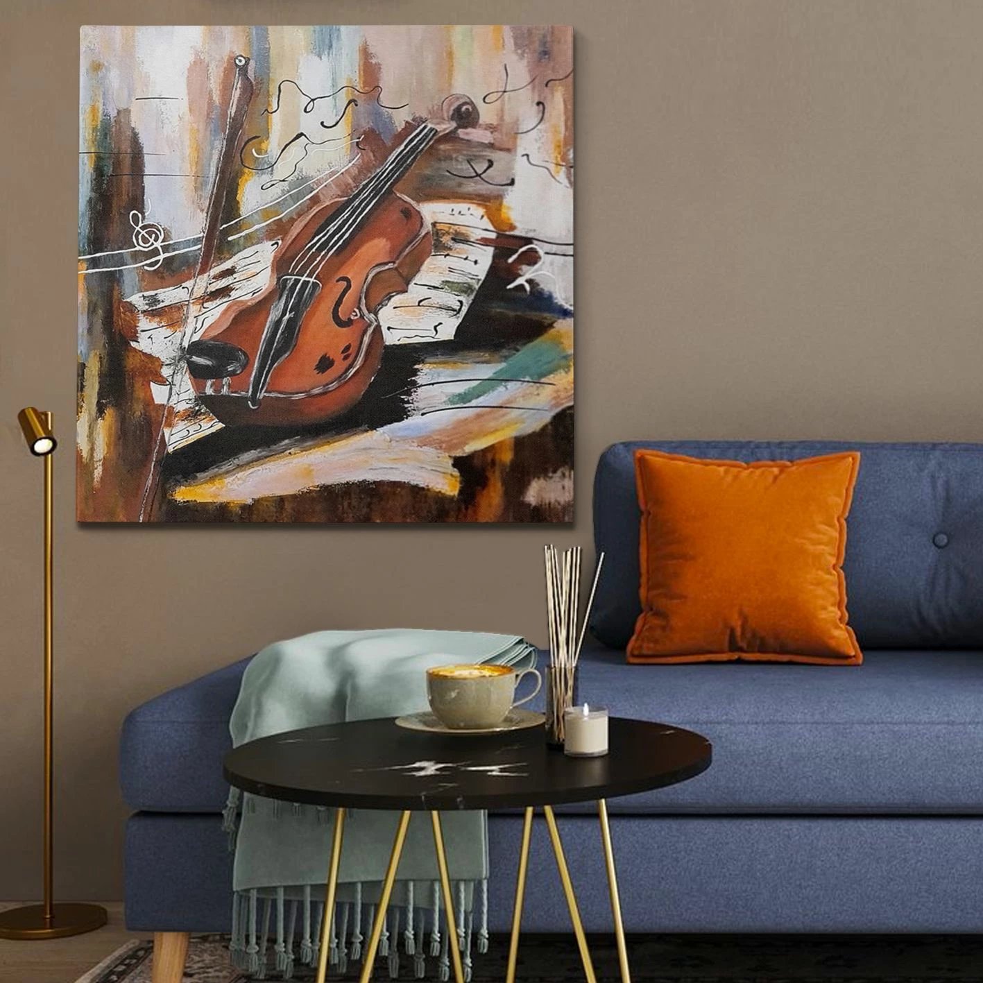 Pikturë dekorative me vaj, Wallity, OP10059 - 100100, shumëngjyrëshe, 100x100cm