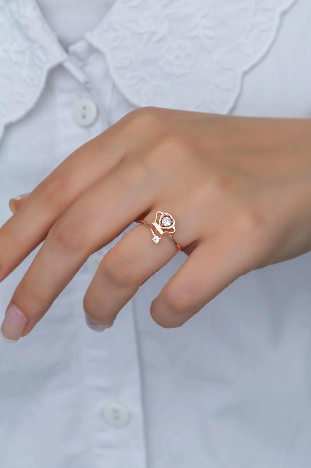 Unazë argjendi Jumeon, ngjyrë rozë ari, NRZ99383