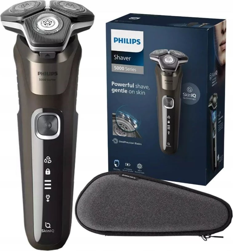 Makinë rroje Philips S5886/30 Series 5000, për rruajtje të lagësht dhe të thatë, e zezë