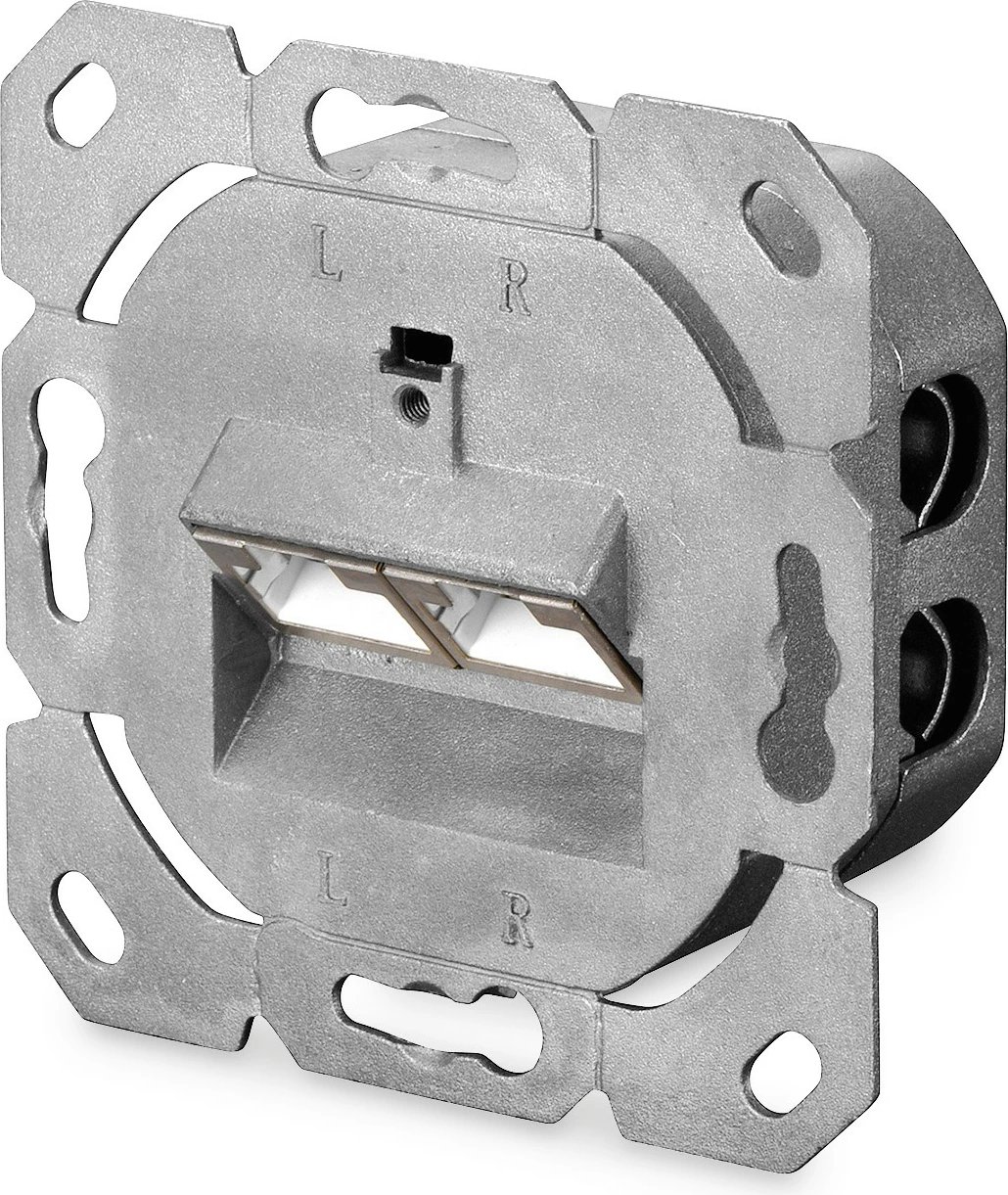 Dozë rrjeti Digitus 2xRJ45 Cat6, e bardhë