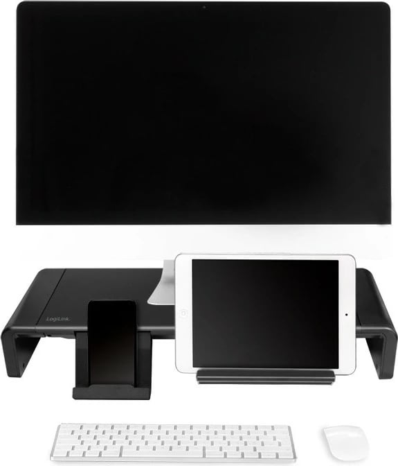 Mbajtës monitori LogiLink BP0140, ergonomik, i palosshëm, me sirtar dhe mbajtëse telefoni, i zi Mbajtës monitori LogiLink BP0140, ergonomik, i palosshëm, me sirtar dhe mbajtëse telefoni, i zi