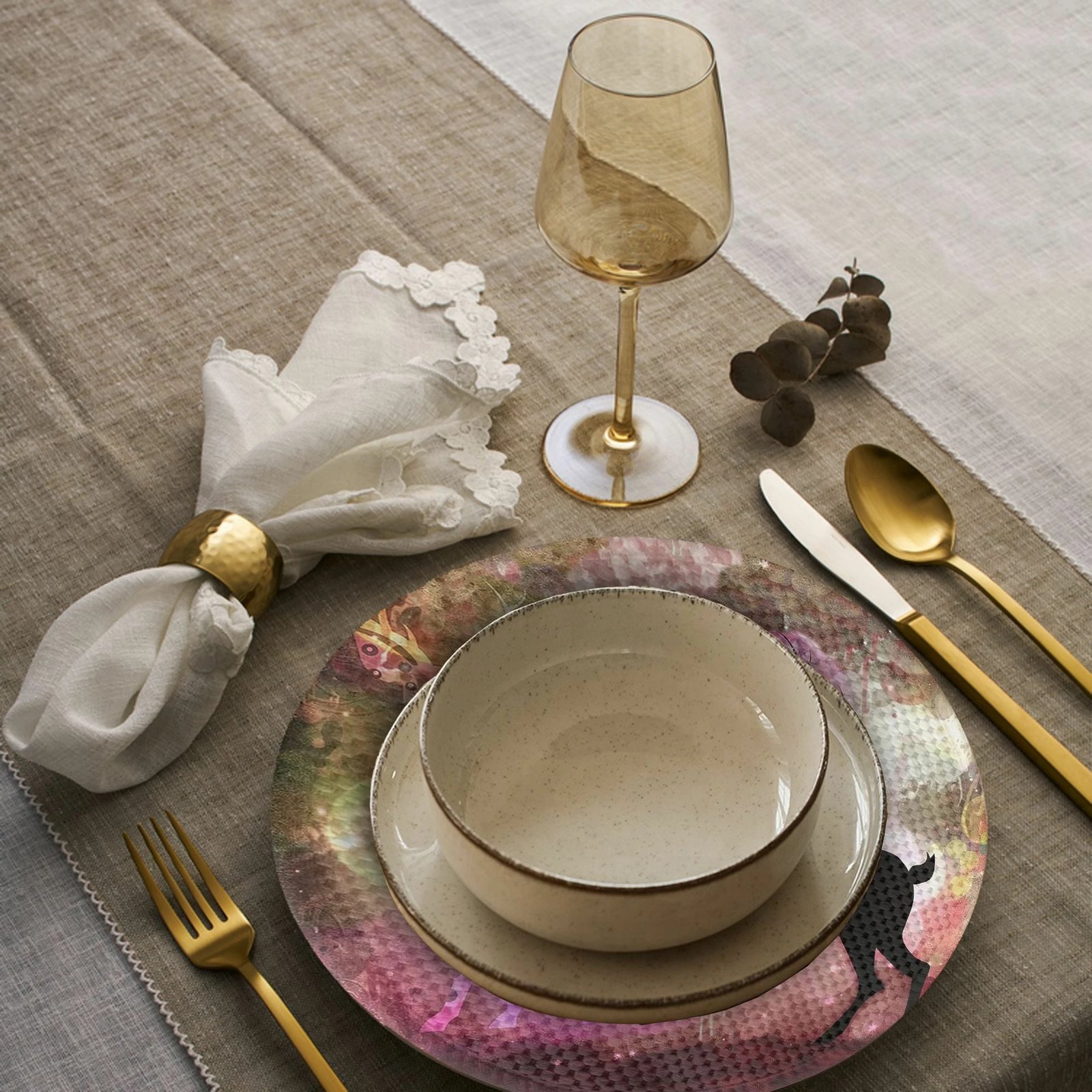 Set nënshtrues tavoline Hermia Concept, shumëngjyrësh, 37 cm, 4 copë