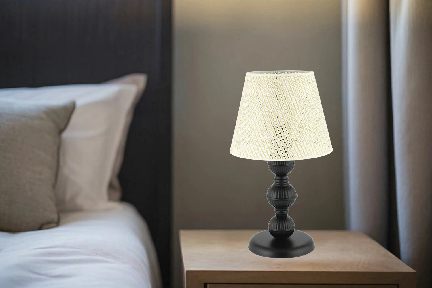 Llambë tavoline Opviq, 301 Hazeran, krem e zezë v2