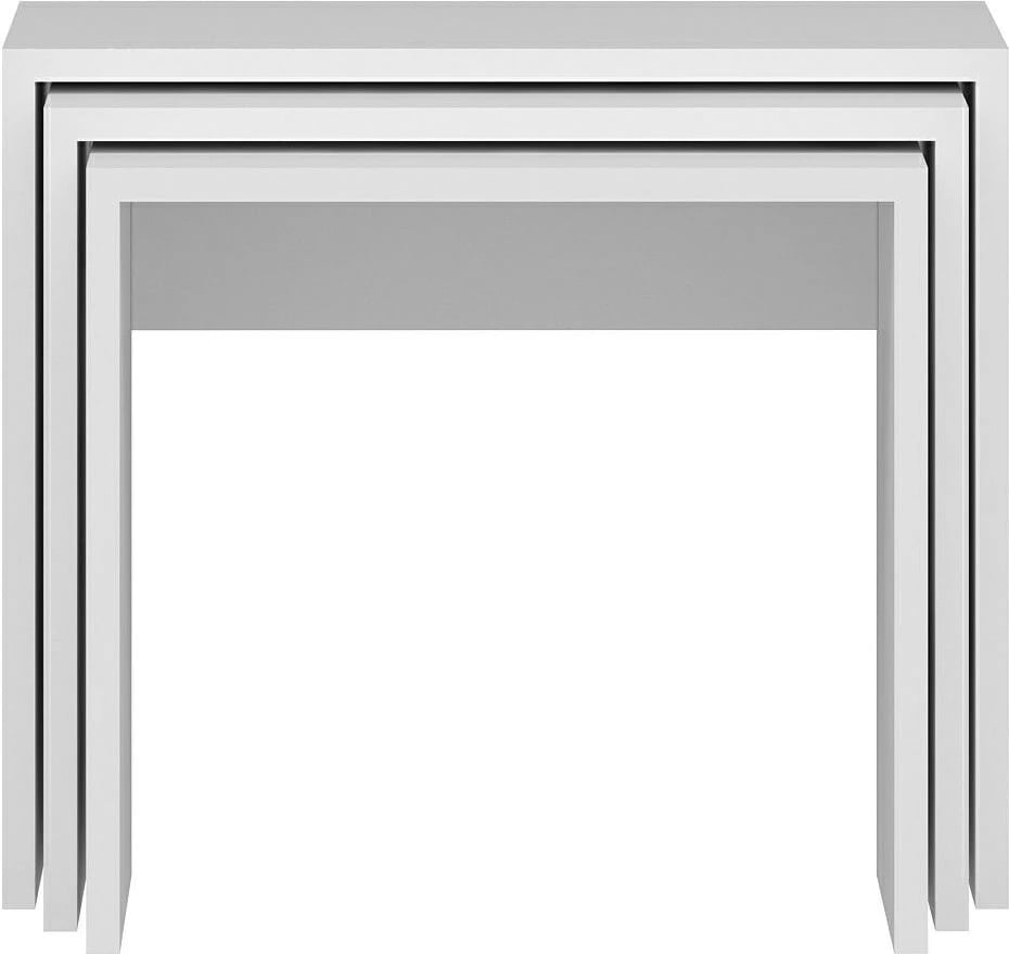 Set tavolinash ndihmëse të mbivendosura (3 copë), Skye Decor, Alya, ngjyrë e bardhë