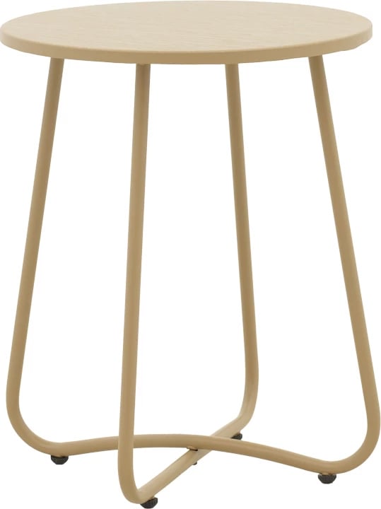 Tavolinë anësore Bramwell metalike bezhë D40x50cm